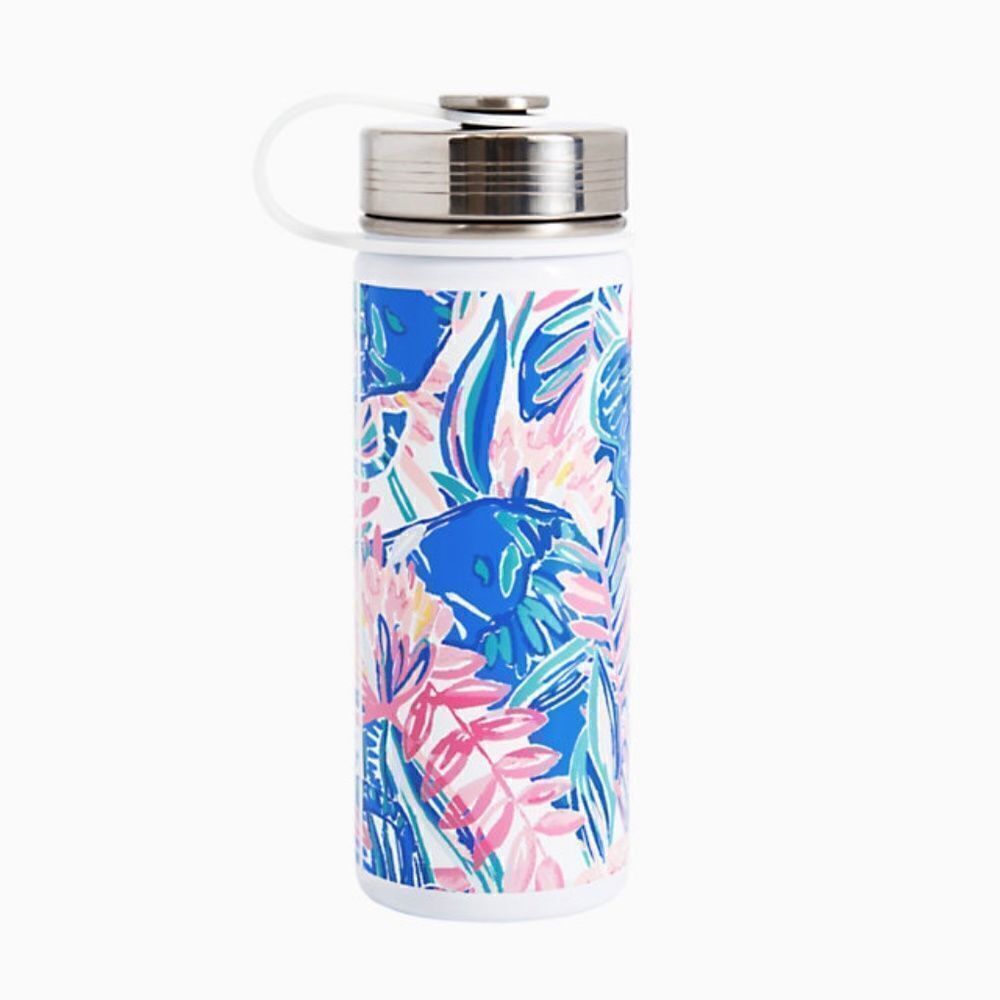 NEW Lilly Pulitzer x Pottery Barn Slim Bennet Blue Water Bottle